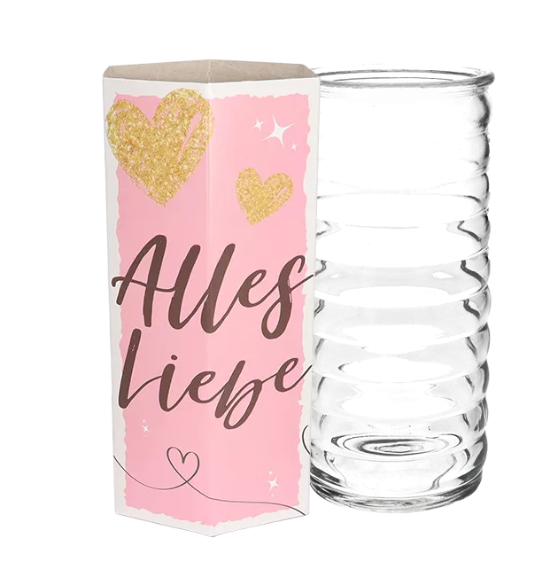 Vase  "Alles Liebe" (bis 30 Stiele)