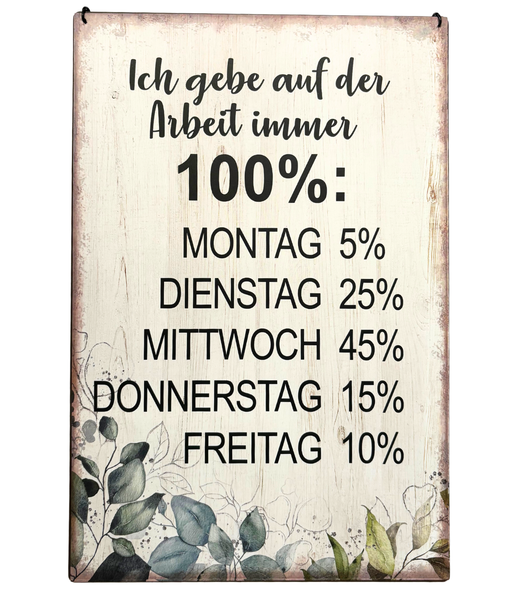Schild "100 Prozent" Schild "100 Prozent"